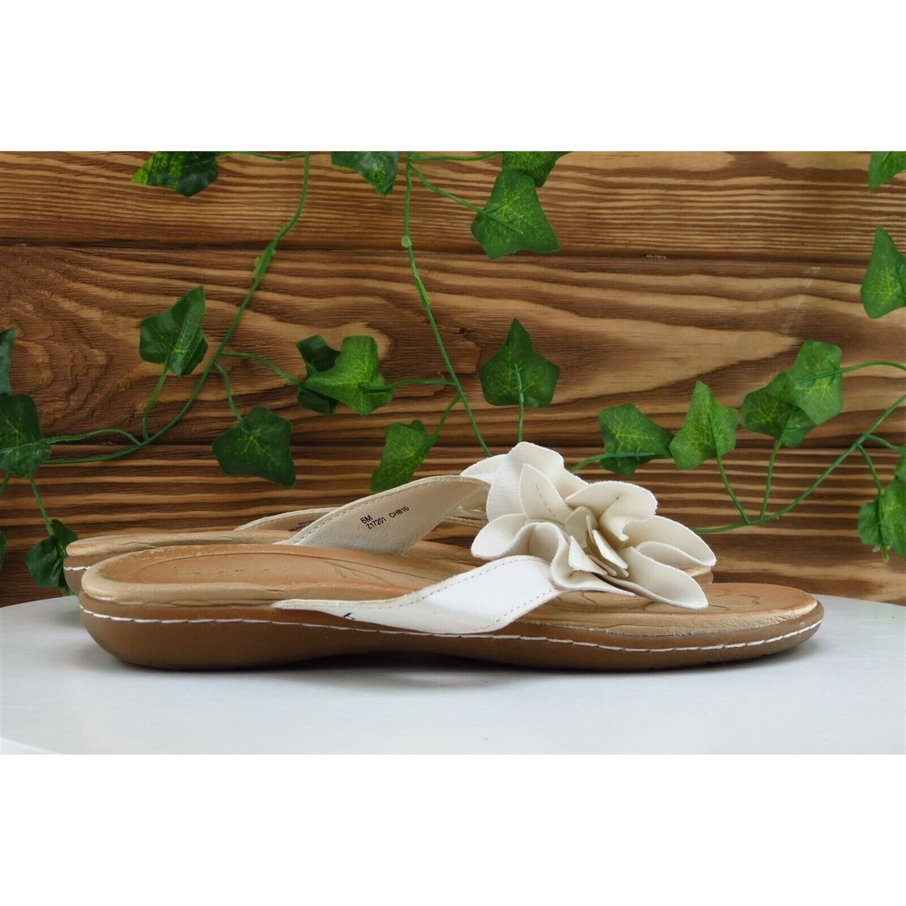 Born concept Sz 6 M White Flip Flop Synthetic‎ Women Sandals - Picture 5 of 9